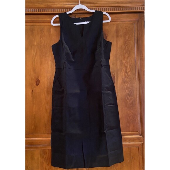 J. Crew Black Executive Dress Sheath Stretch Linen Blend Workwear Career Size 14 - Picture 3 of 10